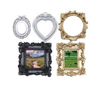 Vintage Mini Frames, Antique Photo Decor, 5 Piece Tiny Picture Frames with Stand, Elegant Resin Display Set, Decorative Art Frame with Classic, Photo Display for Wall Gallery