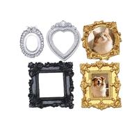 Vintage Mini Picture Frames - Tiny Antique Frames, Mini Frame Vintage with Intricate Ornate Carvings, Baroque Style Art Display, Aesthetic Photo Props for DIY Jewelry Photography Home Wall Gallery