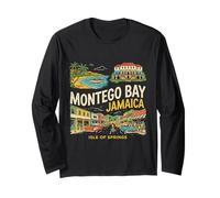 Vintage Montego Bay Jamaica Travel Souvenir Turista Regalo Manga Larga