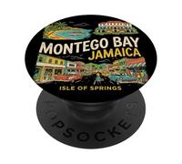 Vintage Montego Bay Jamaica Travel Souvenir Turista Regalo PopSockets PopGrip Adhesivo