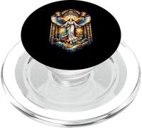 Vintage Mosaico Vitral Espiritual Ángel Arte Cristiano PopSockets PopGrip para MagSafe