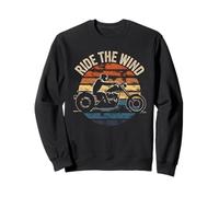Vintage Motocicleta Ride The Wind Retro Biker Sunset Sudadera