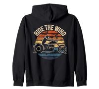 Vintage Motocicleta Ride The Wind Retro Biker Sunset Sudadera con Capucha