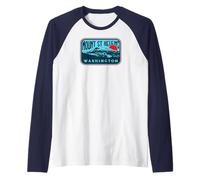 Vintage Mount Saint Helens Washington Retro Style Volcano Camiseta Manga Raglan