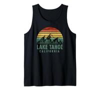 Vintage Mountains Hiking Camping Lake Tahoe California Camiseta sin Mangas