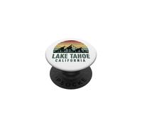 Vintage Mountains Hiking Camping Lake Tahoe California PopSockets PopGrip Adhesivo