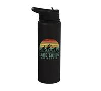 Vintage Mountains Hiking Camping Lake Tahoe California Stainless Steel Insulated Water Bottle