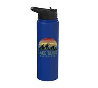 Vintage Mountains Hiking Camping Lake Tahoe California Stainless Steel Insulated Water Bottle