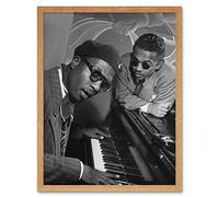Vintage Music Jazz Legend Thelonious Monk Piano Art Print Framed Poster Wall Decor 12X16 Inch