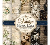 Vintage Music Lace Scrapbook Paper: Antique Music Sheet with Lace Textures, Vintage Scrapbook Paper for Junk Journals, Card Making, Collage & Creative Crafts