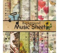 Vintage Music Sheet Background Paper Book:: 24 Decorative Antique Sheet Music Designs for Scrapbooking, Journaling, Crafts, and Collage