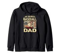 Vintage My Favorite Baseball Player Calls Me Dad Bandera de EE. UU Sudadera con Capucha
