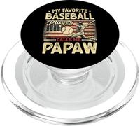 Vintage My Favorite Baseball Player Calls Me Papaw Bandera de EE. UU PopSockets PopGrip para MagSafe