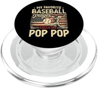 Vintage My Favorite Baseball Player Calls Me Pop Pop Bandera de EE. UU PopSockets PopGrip para MagSafe