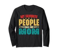 Vintage My Favorite People Call Me Mom Divertido Día de la Madre Manga Larga