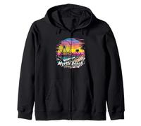 Vintage Myrtle Beach South Carolina Sunset Skyline Cityscape Sudadera con Capucha