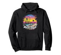 Vintage Myrtle Beach South Carolina Sunset Skyline Cityscape Sudadera con Capucha