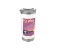 Vintage Naples Pier Puesta Del Sol Cielo Nápoles Playa Florida Vacaciones Vaso térmico de acero inoxidable de doble pared