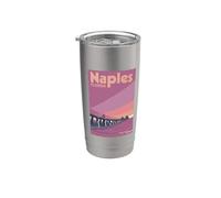Vintage Naples Pier Puesta Del Sol Cielo Nápoles Playa Florida Vacaciones Vaso térmico de acero inoxidable de doble pared