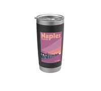 Vintage Naples Pier Puesta Del Sol Cielo Nápoles Playa Florida Vacaciones Vaso térmico de acero inoxidable de doble pared