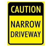 Vintage Narrow Road Warning Tin Sign 12x8 Inch