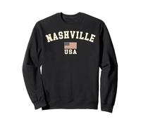 Vintage Nashville USA Bandera Americana Tennessee Recuerdo Retro Sudadera