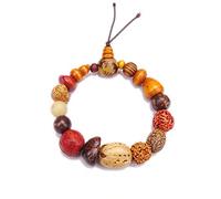 Vintage Natural 18 Brazalete de Semillas de Bodhi brazaletes Buda Brazalete de Budista Cuentas de Madera Budista
