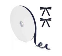 Vintage Navy Blue Velvet Ribbon Spool, 3/8 Inch Width and 25 Yards for UK Craft Projects