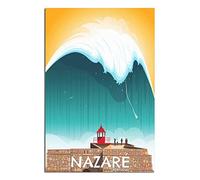 Vintage Nazare Portugal Surfing Travel Poster Canvas Wall Home Room Decor Art Poster Pintura Picture Print Gift Poster