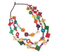 Vintage Necklace Coconut Shell and Wooden Beads for Women Fashion Daily Casual