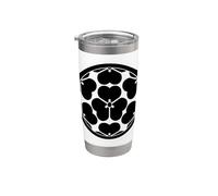 Vintage Negro Chosokabe Japón Mon Oriental Vaso térmico de acero inoxidable de doble pared