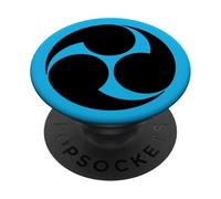 Vintage Negro Kobayakawa Japón Mon Vector Art PopSockets PopGrip Adhesivo
