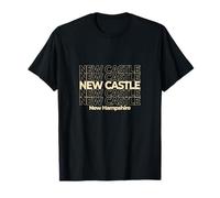 Vintage New Castle, Nuevo Hampshire Repetir Texto Camiseta