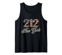 Vintage New York 212 Código de área bandera estadounidense Manhattan NYC Camiseta sin Mangas
