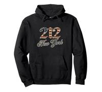 Vintage New York 212 Código de área bandera estadounidense Manhattan NYC Sudadera con Capucha