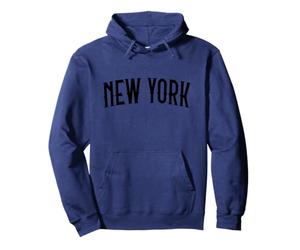Vintage New York City NY Texto Envejecido Retro Home Pride Sudadera con Capucha
