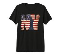 Vintage New York City with USA Flag tee Shirt, New York City Camiseta Premium