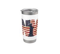 Vintage New York City With USA Flag Tee shirt, New York City Vaso térmico de acero inoxidable de doble pared