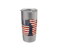 Vintage New York City With USA Flag Tee shirt, New York City Vaso térmico de acero inoxidable de doble pared
