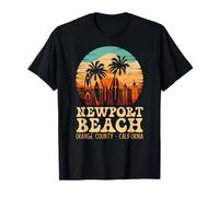 Vintage Newport Orange Co. Beach Palmrees & Surfboards Camiseta