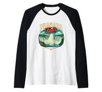 Vintage Niagara Falls Canada Travel Souvenir Monumento Regalo Camiseta Manga Raglan