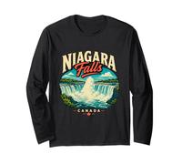 Vintage Niagara Falls Canada Travel Souvenir Monumento Regalo Manga Larga
