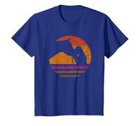 Vintage niñas Hípica Apparel, para Mujer Retro Ecuestre Camiseta, Niños, Azul Real, 3 años