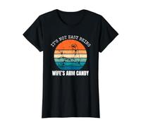 Vintage no es fácil ser mi Esposa Brazo Caramelo Camiseta gráfica económica, Mujer, Negro, L