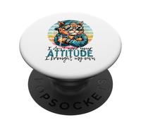 Vintage No Necesito tu Actitud Traje mi Propio Gato PopSockets PopGrip Adhesivo