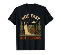 Vintage Not Fast Not Furious Funny Snail Retro Camiseta gráfica económica, Hombre, Negro, M