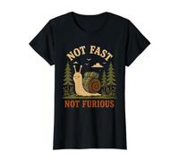 Vintage Not Fast Not Furious Funny Snail Retro Camiseta gráfica económica, Mujer, Negro, L