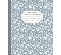 Vintage Notebook College Ruled: Cute Aesthetic Light Blue and White Botanical Floral Composition Notebook for Teen Girls | Ideal for School Work or Journal Writing