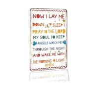 Vintage Now I Lay Me Down To Sleep Metal Plaque Prayer 8x12 Inch
