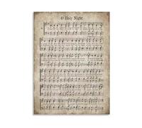 Vintage O Holy Night Poster, Christmas Song Canvas Wall Art, Retro Holiday Decor Painting for Indoor Spaces(Unframed,16x24inch(40x60cm))